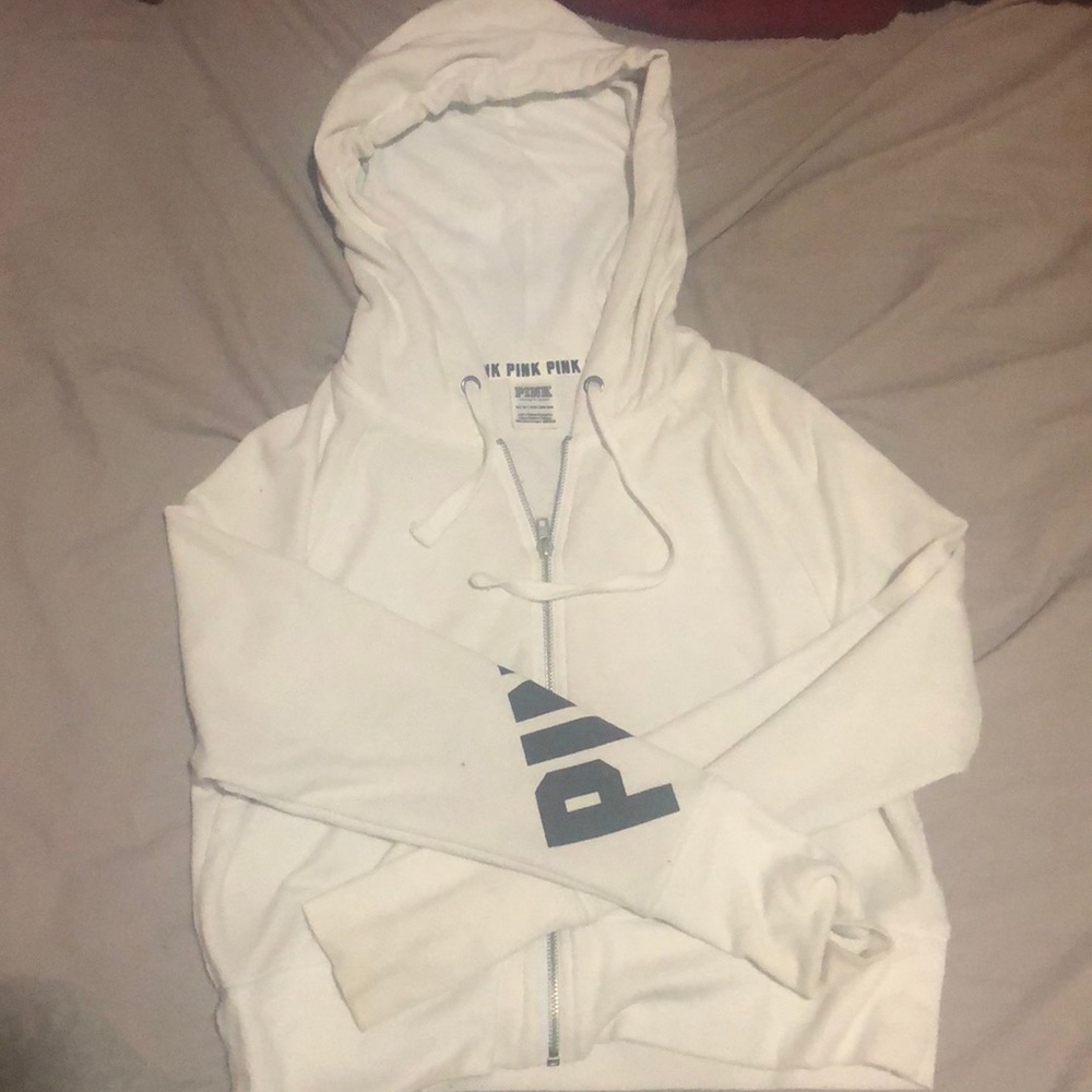 Pink zip up hoodie (xs)